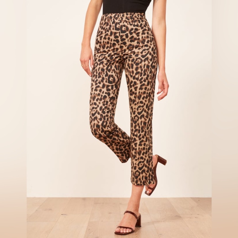 Reformation Animal Print Trousers